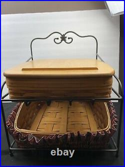 Longaberger Foundry Wrought Iron Basket Set Paper Tray Two Tier Desk Organizer