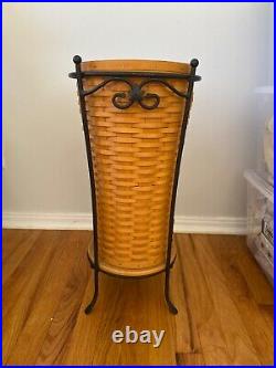 Longaberger Full-Size Hostess Umbrella Basket withIron Stand, Liner, and Protector