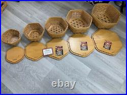 Longaberger Generations Basket Set of 5 Nesting Baskets with Lids And Liners