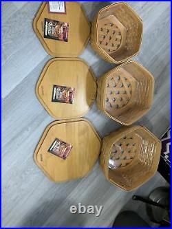 Longaberger Generations Basket Set of 5 Nesting Baskets with Lids And Liners