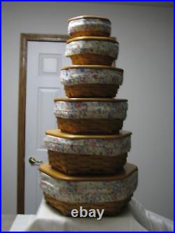 Longaberger Generations Baskets Wood Lids, Liners, Protectors Set Of 6 Longaberger Generations Baskets Wood Lids, Liners, Protectors Set Of 6