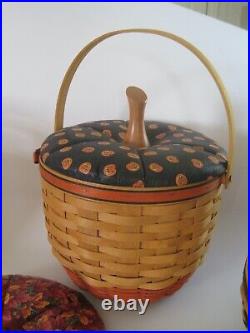 Longaberger Halloween Basket Orange Trim Large With 2 Lids Fall And Pumpkin 1997