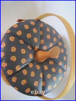 Longaberger Halloween Basket Orange Trim Large With 2 Lids Fall And Pumpkin 1997