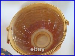 Longaberger Halloween Basket Orange Trim Large With 2 Lids Fall And Pumpkin 1997