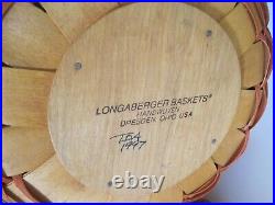 Longaberger Halloween Basket Orange Trim Large With 2 Lids Fall And Pumpkin 1997