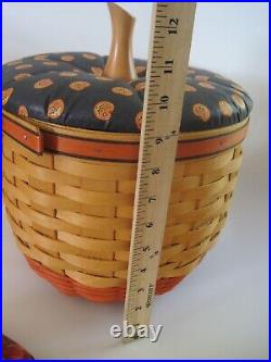 Longaberger Halloween Basket Orange Trim Large With 2 Lids Fall And Pumpkin 1997