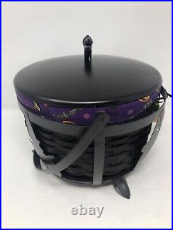 Longaberger Halloween Cauldron Combo Set Large And Small Black READ
