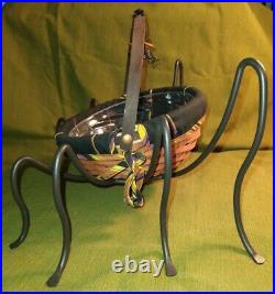 Longaberger Halloween Iron Spider Legs & Small Autumn Treats Basket Set With