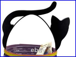 Longaberger Halloween Kitty Cat Basket & Protector Wood Handle 2005 NWT