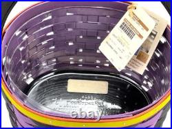 Longaberger Halloween Kitty Cat Basket & Protector Wood Handle 2005 NWT