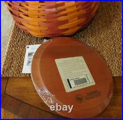 Longaberger Halloween Pumpkin Basket Orange Spice with lid set 2016 New MRH