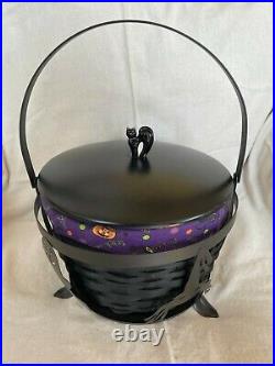 Longaberger Happy Halloween Large Cauldron Basket Set
