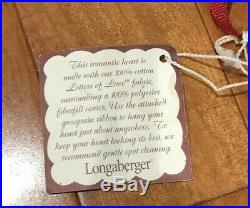Longaberger Heart Basket Set Liners, Protectors and Lids Pillow