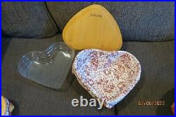 Longaberger Heart Baskets 3 basket set includes cloth liners, plastic protectors