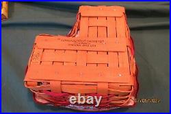 Longaberger Heart Baskets 3 basket set includes cloth liners, plastic protectors
