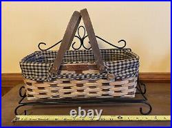 Longaberger Heartwood Woven Memories Basket Set 07 Wrought Iron Stand