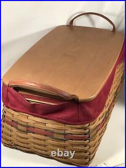 Longaberger Holiday Hostess 2002 Treasures Large Basket Red Accent With Liners