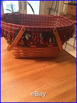 Longaberger Holiday Hostess Christmas Gift Giving Basket Set Green