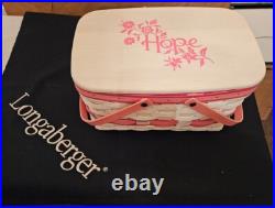 Longaberger Horizon Of Hope 2006 Large Tote Basket with Protector/Liner/Lid- B1
