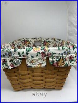Longaberger Host Laundry Basket Signed 1995 With Liner 24x18x9