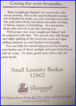 Longaberger Host Small Laundry Basket Set-Classic-New