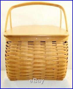 Longaberger Hostess Collection Craft Keeper Basket, Lid & 3 Piece Protector Set