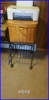 Longaberger Hostess File Basket Set And Wrought Iron Stand