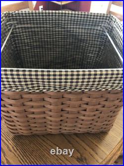 Longaberger Hostess File Basket with Protector, Wood Crafts Lid and liner