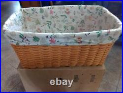 Longaberger Hostess Hope Basket With Protector And Botanical Fields Liner