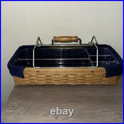 Longaberger Hostess Household Caddy Basket Navy Blue Liner Plastic Insert