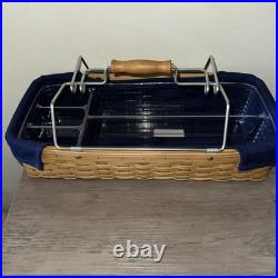 Longaberger Hostess Household Caddy Basket Navy Blue Liner Plastic Insert
