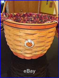 Longaberger Hostess Large Pumpkin Basket Set Complete