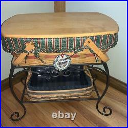 Longaberger Hostess Treasures & Serving Baskets withWrought Iron Stand & Lid Liner