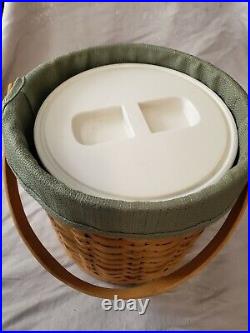 Longaberger Ice Bucket Basket with Insulated Liner& Lid