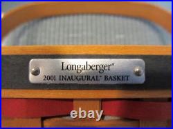 Longaberger Inaugural 2001 Basket, Lid, Liner, Protector & Tie On Set NIP
