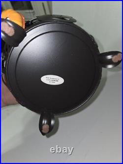Longaberger Iron Cauldron Basket Wood Lid Black Cat Knob Liner Protector Read Longaberger Iron Cauldron Basket Wood Lid Black Cat Knob Liner Protector Read