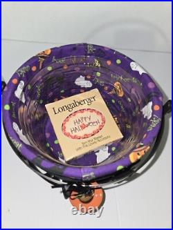 Longaberger Iron Cauldron Basket Wood Lid Black Cat Knob Liner Protector Read Longaberger Iron Cauldron Basket Wood Lid Black Cat Knob Liner Protector Read