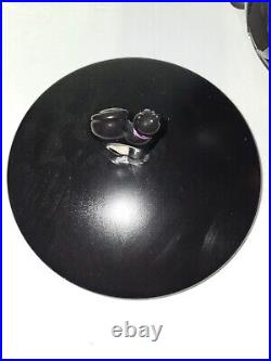 Longaberger Iron Cauldron Basket Wood Lid Black Cat Knob Liner Protector Read Longaberger Iron Cauldron Basket Wood Lid Black Cat Knob Liner Protector Read