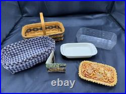 Longaberger JW CClub Mini Gathering Basket Dish Faux Dessert Liner Protector