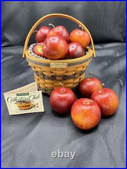 Longaberger JW Collection Miniature 1998 Apple Basket Liner Protector Apples Longaberger JW Collection Miniature 1998 Apple Basket Liner Protector Apples