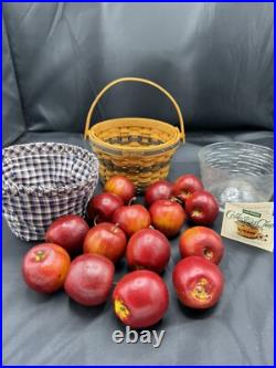 Longaberger JW Collection Miniature 1998 Apple Basket Liner Protector Apples Longaberger JW Collection Miniature 1998 Apple Basket Liner Protector Apples