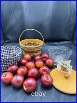 Longaberger JW Collection Miniature 1998 Apple Basket Liner Protector Apples Longaberger JW Collection Miniature 1998 Apple Basket Liner Protector Apples