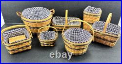 Longaberger JW Collection Miniature Basket Set Of 7 Liners Protectors Longaberger JW Collection Miniature Basket Set Of 7 Liners Protectors
