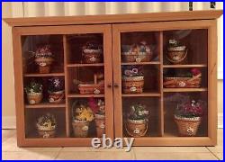 Longaberger JW Mini Wall Cabinet Display & ALL 14 May Miniature basket combos