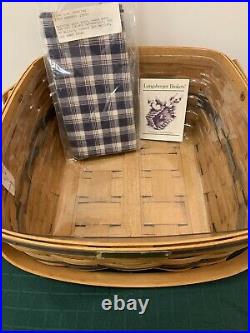 Longaberger J. W. Collection 1992 Cake Basket with Liner, Stand, and Napkin Set