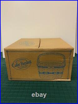 Longaberger J. W. Collection 1992 Cake Basket with Liner, Stand, and Napkin Set