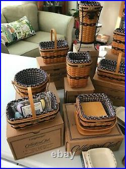 Longaberger J. W. Collector's Club Miniature Baskets Complete Set Plus Extras