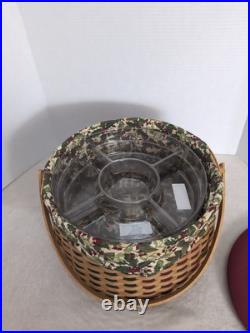 Longaberger Joyful Chorus 1 Basket 1 Lid 2 Protectors 2 Liner 1 cover Christmas