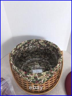 Longaberger Joyful Chorus 1 Basket 1 Lid 2 Protectors 2 Liner 1 cover Christmas