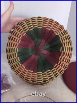 Longaberger Joyful Chorus 1 Basket 1 Lid 2 Protectors 2 Liner 1 cover Christmas